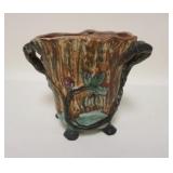 1020	WELLER WARWICK POT, 7 IN HIGH X 8 1/4 IN ACROSS THE HANDLES