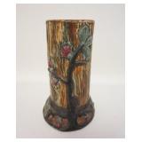 1024	WELLER WARWICK TREE TRUNK VASE, 9 5/8 IN HIGH