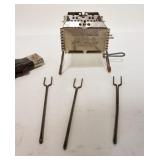 1078	ANTIQUE MARSHMELLOW TOASTER *BAR-B-Q ANGELUS - CAMPFIRES*, ELECTRIC, W/3 FORKS, UNTESTED, SOLD 