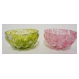 1124	VICTORIAN MOTTLED GLASS RIBBED BOWLS, APPROXIMATELY 5 IN X 2 3/4 IN