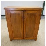 1136	ANTIQUE PINE 2 DOOR JAM COUNTRY CUPBOARD, 43 IN X 18 IN X 51 IN