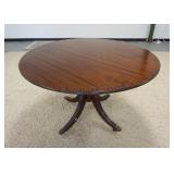 1141	MAHOGANY BANDED TILT TOP TABLE, APPROXIMATELY 47 IN X 31 IN HIGH