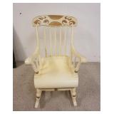 1143	CHILDS ANTIQUE ROCKER, PAINT DECORATED, PLANK BOTTOM