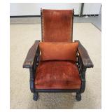 1150	UNUSUAL CARVED MORRIS CHAIR W/PAW FEET & GROSTEQUE FACE