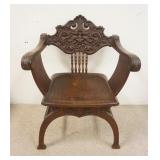1151	OAK NORTHWIND FACE SAVONAROLA CHAIR