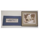 1176	2 FRAMED LIMITED EDITION PRINTS, ONE SIGNED AOSCATE, 1978-KITES FLYING, NO GLASS, #54 OF 100, 1