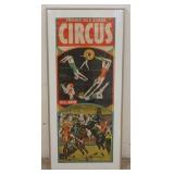 1194	FRAMED CIRCUS POSTER *TRAINED WILD ANIMAL CIRCUS*, 17 1/4 IN X 38 1/2 IN INCLUDING FRAME