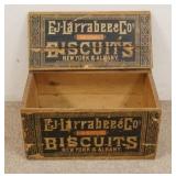 1200	EJ LARRABEE & CO BISCUIT BOX, NY & ALBANY, 21 1/4 IN X 13 1/2 IN X 11 IN HIGH