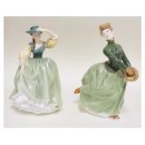 1215	2 ROYAL DOULTON LADIES, BUTTERCUP & GRACE, TALLEST IS 8 IN