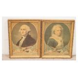1221	PRINTS OF GEORGE & MARTHA WASHINGTON IN MATCHING FRAMES, PUBLISHED BY HALLETT & CO