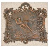1231	CAST IRON PLAQUE W/RELEIF CUPID, 20 IN X 20 IN