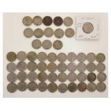 1239	14 V NICKELS & 40 BUFFALO NICKELS