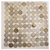 1242	LOT OF 100 SILVER ROOSEVELT DIMES, 7.975 TOZ