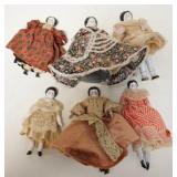 1261	GROUP OF 6 SMALL CHINA DOLLS, TALLEST IS 7 1/2 IN