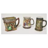 1264	3 PIECES PORCELAIN, ROYAL DOULTON, BESWICK & GEROLD, *OLD CURIOSITY SHOP* PITCHER-5 1/2 IN HIGH