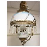 1265	VICTORIAN HAND PAINTED HANGING LAMP