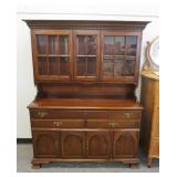 1267	PENNSYLVANIA HOUSE HUTCH, 3 GLASS DOORS TOP, 3 DRAWER, 4 DOOR BASE, 55 IN WIDE X 72 IN HIGH