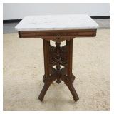 1284	VICTORIAN MARBLE TOP TABLE, 284 1/2 IN X 17 3/4 IN X 31 IN HIGH