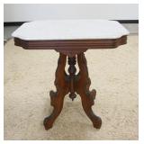 1290	VICTORIAN MARBLE TOP TABLE, 29 IN X 21 IN X 27 3/4 IN HIGH