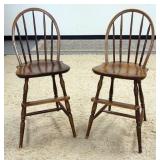 1303	2 NICHOLS AND STONE HOOT BACK CHAIRS WITH FOOT RESTS, 37 IN HIGH