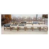 1323	SET OF 12 ANTIQUE WALNUT CHAIRS IN NEED OF RESTORATION