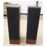 1343	PAIR OF DANISH FLOOR STANDING SPEAKERS, 37 3/4 IN HIGH X 10 1/4 IN WIDE