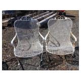 1345	PAIR OF IRONWARE PATIO ARM CHAIRS