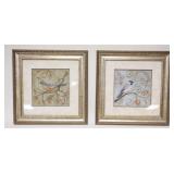 1017	2 FRAMED BIRD PAINTINGS ARTIST SIGNED APP. 16 IN X 16 IN 