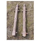 1055	LARGE LOT OF ANTIQUE VICTORIAN CAST IRON ASSORTED ARCHRITECTURE FENCE POSTS