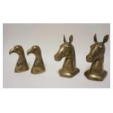 1062	LOT OF BRASS HORSE & EAGLE BOOKENDS