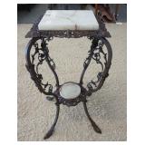 1136	ORNATE METAL PLANT STAND, TOP IS 15 IN SQUARE X 30 IN HIGH