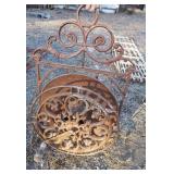 1154	ORNATE CAST IRON HOSE WINDER, 22 1/2 IN WIDE X 30 1/2 IN HIGH