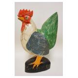 1158	CARVED WOODEN ROOSTER, HAND PAINTED, 19 1/2 IN HIGH