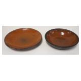 1166	2 REDWARE PIE PLATES, LARGEST IS 8 IN