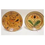 1172	2 REDWARE PLATES, MARY SPELLMORE & GREG SHOONER, 1997 & 2003, 10 1/2 IN