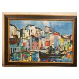 1181	OIL ON CANVAS SIGNED M COSTAL, CITY SCENE, 42 1/4 IN X 30 IN INCLUDING FRAME
