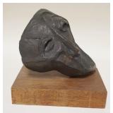 1185	MODERN METAL BUST MOUNTED ON A WOODEN BASE, 8 IN HIGH