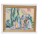 1187	SMALL 1963 OIL ON ARTIST BOARD, SIGNED & DATED, 11 5/8 IN X 9 1/2 IN INCLUDING FRAME