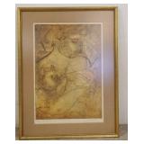 1191	PENCIL SIGNED PRINT OF MOTHER & CHILD, 20 1/2 IN X 26 3/4 IN INCLUDING FRAME