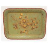 1204	TOLE TIN TRAY W/FRUIT DECORATION, 28 1/4 IN X 21 IN