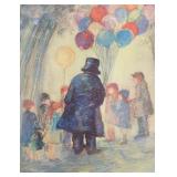 1219	BARBARA WOOD LIMITED EDITION PRINT *BALLOON MAN*, 104 OF 150, PENCIL SIGNED, 24 1/4 IN X 31 1/4