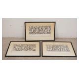 1233	3 PRINTS W/CLASSICAL SCENES, 20 1/4 IN X 13 3/4 IN INCLUDING FRAMES