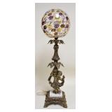 1234	FIGURAL LAMP W/DECORATED GLOBE, 29 1/2 IN HIGH