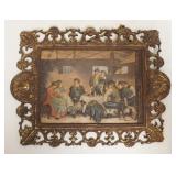 1242	BRADLEY & HUBBARD CAST IRON PLAQUE, FAMILY SCENE, 11 1/2 IN X 8 3/4 IN