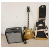 1277	IBANEZ ELECTRIC GUITAR & FENDER AMPLIFIER, GUITAR IS #4L161000093, AMP IS CHAMPION 40, GUITAR H