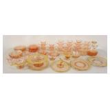 1307	LOT OF PINK DEPRESSION & ELEGANT GLASS, INCLUDES SIGNED CAMBRIDGE, CLOVERLEAF, FOSTORIA, FAIRFA