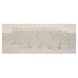 1319	LARGE LOT OF CLEAR FOSTORIA COIN GLASS TUMBLERS, VARIOUS SIZES