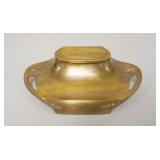 1014	AUSTRIAN ART NOUVEAU BRASS INKWELL W/HINGED LID, GLASS INSERTS MISSING, APPROXIMATELY 10 IN X 2