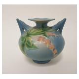 1020	ROSEVILLE BLUE BLEEDING HEART VASE, APPROXIMATELY 4 1/2 IN HIGH