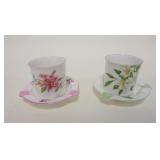 1028	SHELLY CHINA CUPS W/MATCHING ASHTRAY SAUCERS *STOCKS* & SYRINGA CUPS, APPROXIMATELY 2 1/4 IN HI